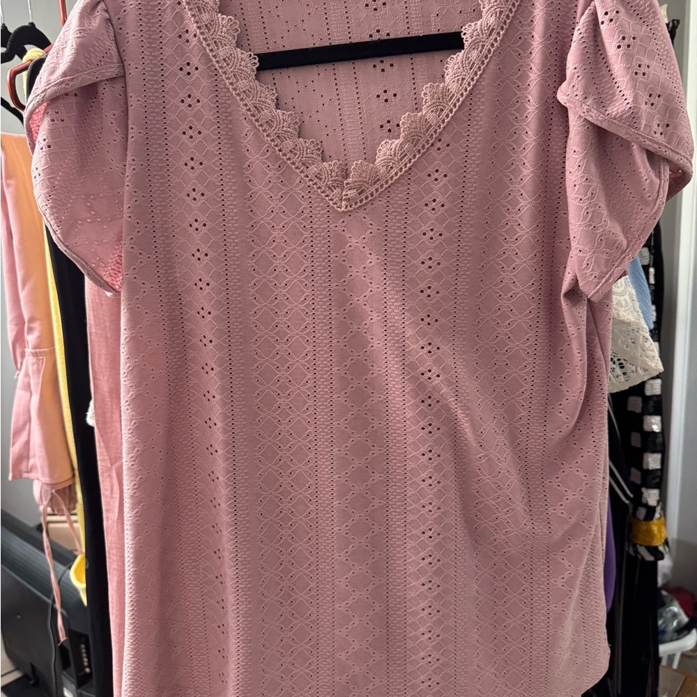 Pink Lace Women's Top